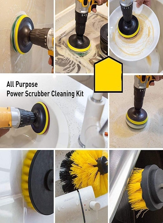 DARDRIS Power Drill Scrubber Brush Set 8PCS, Drill-Attachment Set, Scrubber Brush Scrub Pads for Bathroom Surfaces, Floor, Tub, Shower, Grout, Tile (Drilling-Machine NOT Included) - Image 4